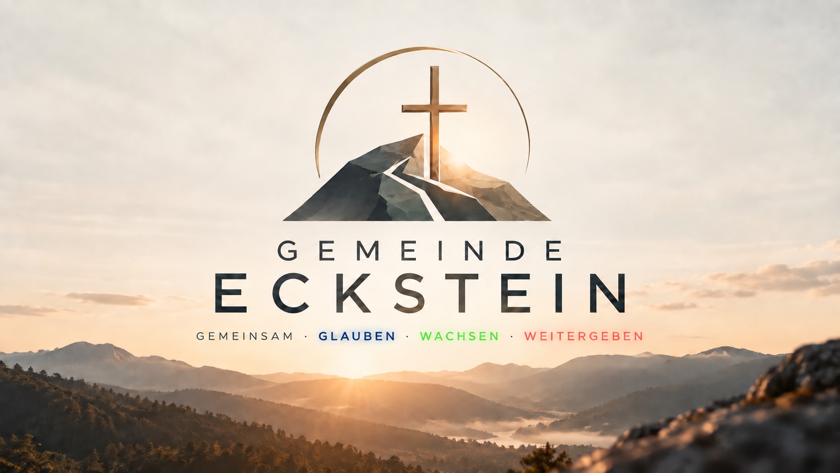 Gemeinde Eckstein – Kreuz über einer Berglandschaft